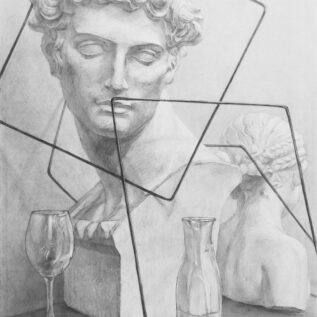 石膏デッサン　木炭紙大　現役生